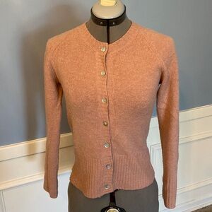 Forever 21 Dusty Pink Boucle Cardigan Sweater with Shell Buttons Size Small